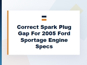 Spark Plug Gap Specification for Ford Sportage Engines